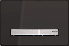 115.788.DW.2 Смывная клавиша Geberit Sigma50 для двойного смыва к 111.300/350/361/362/380/390/796 черный глянцевый/металлический хромированный, фото 1